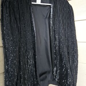 Vintage Niteline by Della Roufogali 100% Silk Beaded Sequin Jacket - Size M